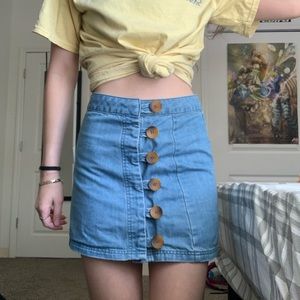 Vintage button up denim skirt